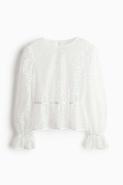 H&M Sequined peplum blouse