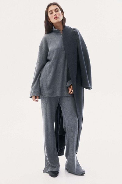 H&M Ribbed zip-top top
