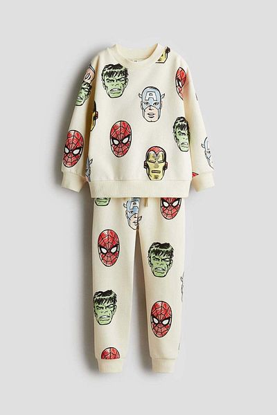 H&M 2-piece Printed Sweatshirt Set