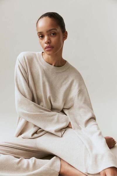 H&M Oversized curved-hem jumper