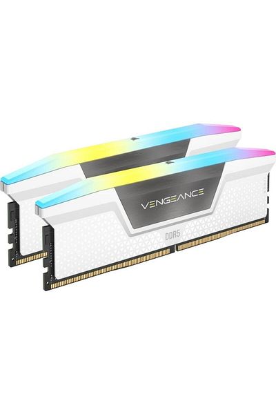 Corsair ذاكرة الوصول العشوائي Vengeance RGB 32GB DDR5 6000MHz CL36 Expo وXMP White Ram - 2X16 بت