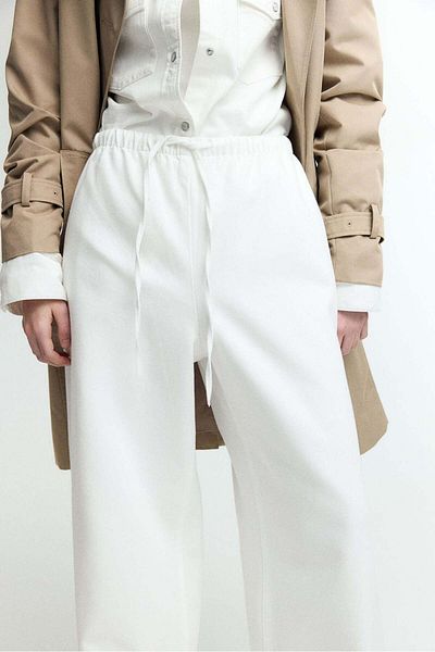 H&M Feather Soft Denim Drawstring Trousers
