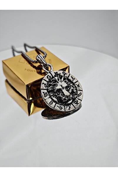 YÖRÜK TASARIM Leo Zodiac Necklace - Women Men Steel Silver Color Special Desi...