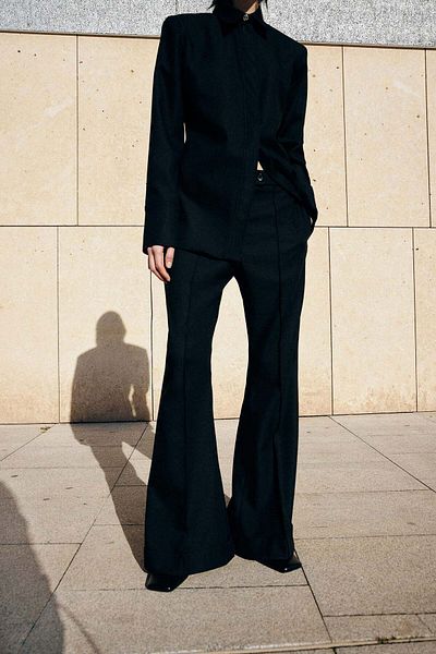 H&M Flared crease-leg trousers