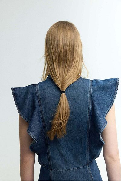 H&M Flounce-trimmed denim dress