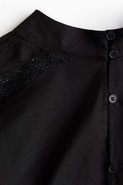 H&M Lace-inset cotton blouse