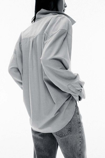H&M قميص أكسفورد كبير الحجم