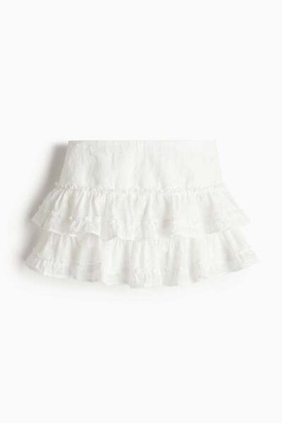 H&M Embroidered tiered skirt