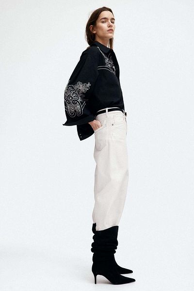 H&M Oversized embroidered shirt