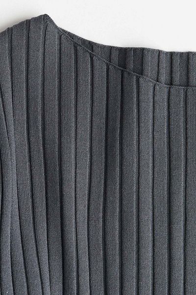 H&M Silk-blend Rib-knit Top