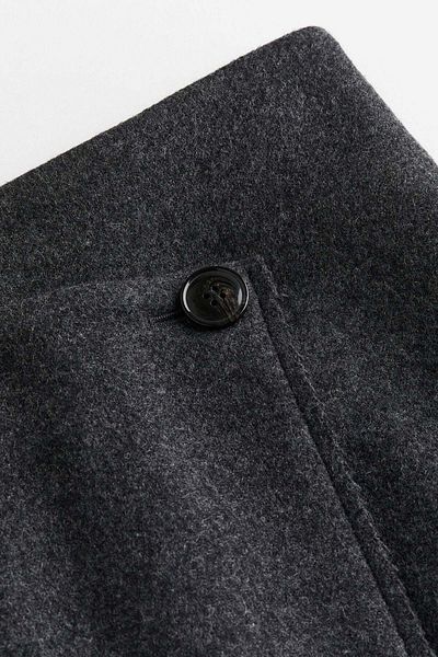 H&M Wool-blend wrapover skirt