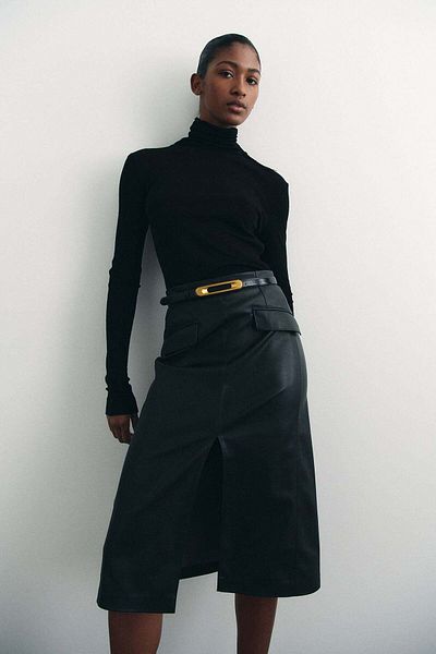 H&M Coated pencil skirt
