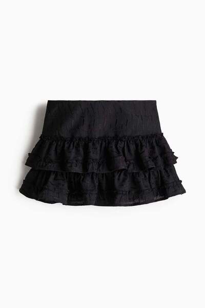 H&M Embroidered tiered skirt
