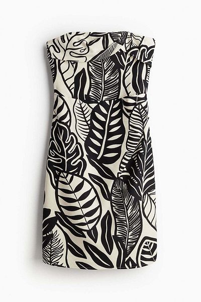 H&M Linen-blend bandeau dress