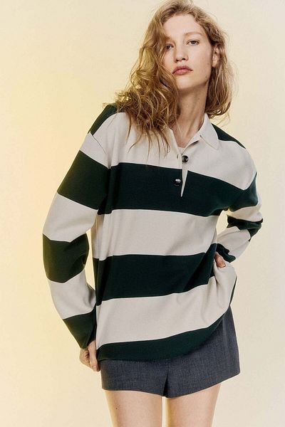 H&M سترة بولو محبوكة بشكل جيد