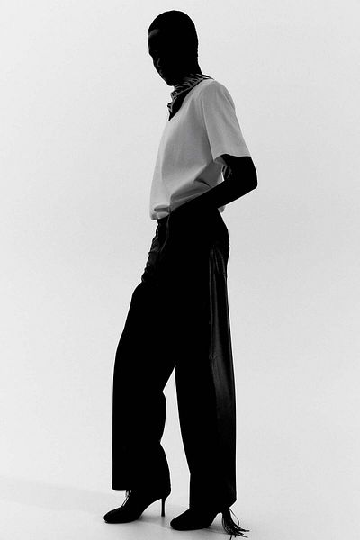 H&M Fringed coated trousers