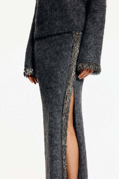 H&M Bead-detail knitted skirt