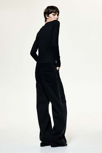 H&M Zip-detail denim trousers