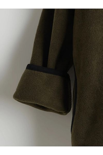 LC Waikiki Lcw Kids Khaki Stand Collar Fleece Boy's Cardigan