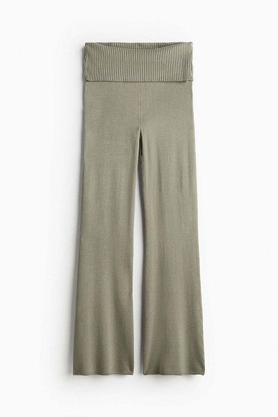 H&M Flared fine-knit trousers