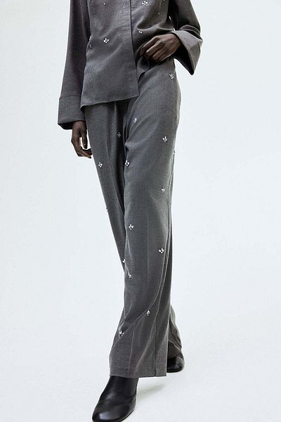H&M Rhinestone-embellished trousers