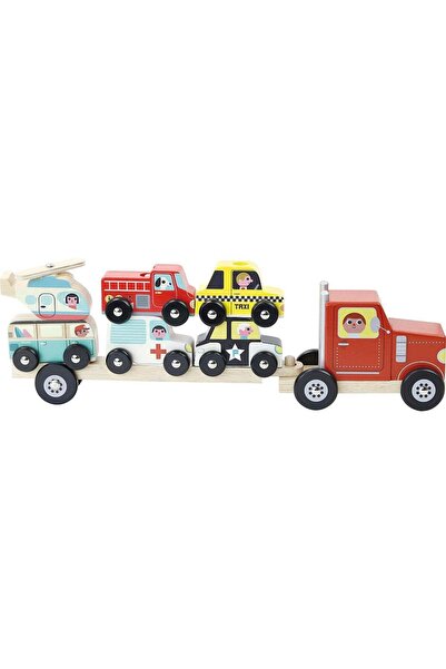 Genel Markalar - Truck And Trailer With Vehicules Stacking Game - Taşıtları K...