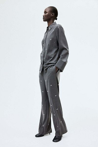 H&M Rhinestone-embellished trousers