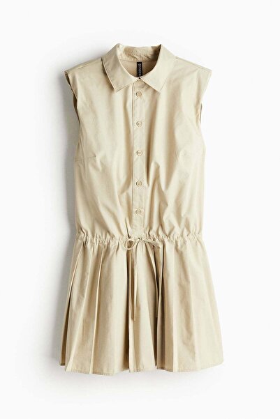 H&M Pleated-skirt shoulder-pad dress