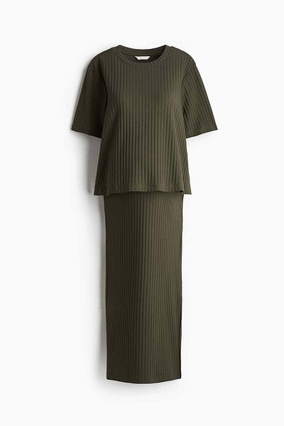 H&M MAMA 2-piece ribbed set