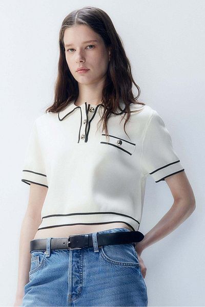 H&M Collared knitted top