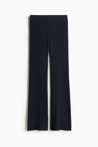 H&M Flared rib-knit trousers
