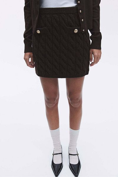H&M Cable-knit mini skirt