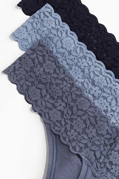 H&M 3-pack lace thong briefs