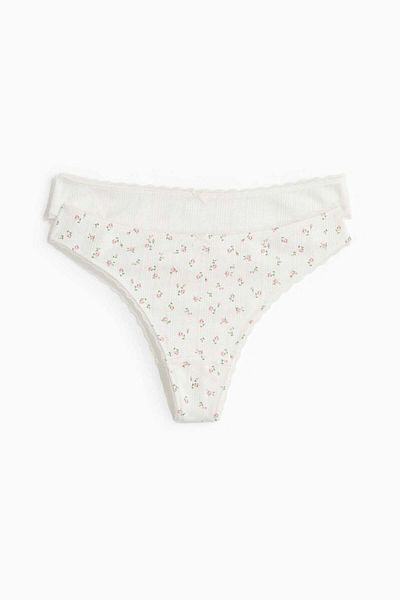 H&M 2-pack pointelle thong briefs