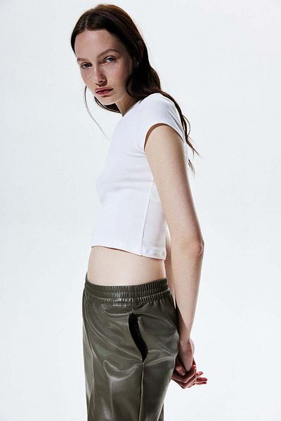 H&M Wide coated joggers
