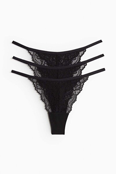 H&M 3-pack lace tanga thong briefs