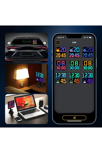 Yellowtech Araba arka cam üzerinde LED ekran cep telefonu APP kontrolü tam re...