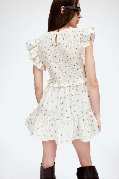 H&M Flutter-sleeved poplin dress