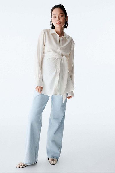 H&M MAMA Before & After Tie-detail shirt