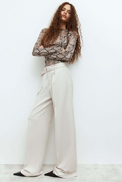 H&M Belted tailored trousers