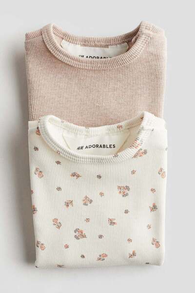 H&M 2-pack ribbed cotton tops