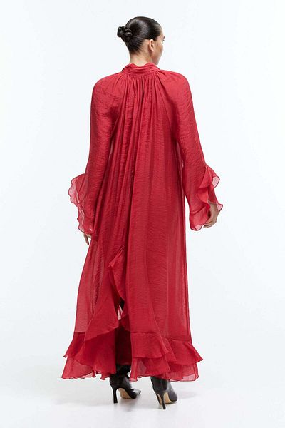 H&M Flounced tie-neck dress