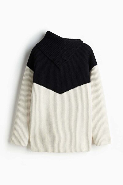 H&M Asymmetric-collar wool jumper