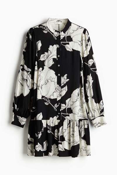 H&M فستان فيسكوز منقوش