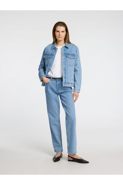 Selected Femme Straight Fit Jeans Hellblaue