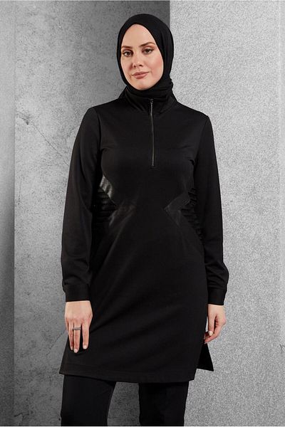 TRENDTESETTÜR Women's Black Zippered Tunic - t 42456