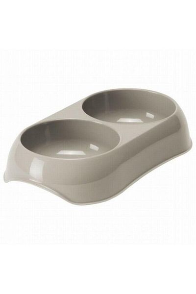 Moderna وعاء طعام للكلاب والقطط باللون الرمادي مقاس 2x200 مل - من Petshop