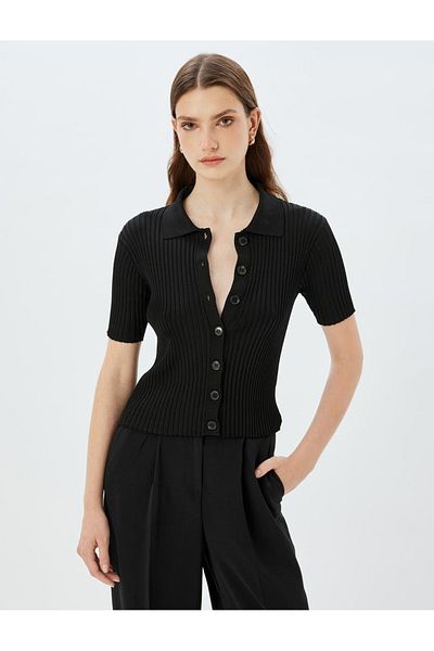 Koton Polo Neck Knitwear Vest Short Sleeve