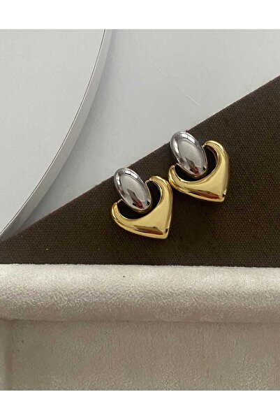 Bubbleatelier أقراط على شكل قلب من الفولاذ