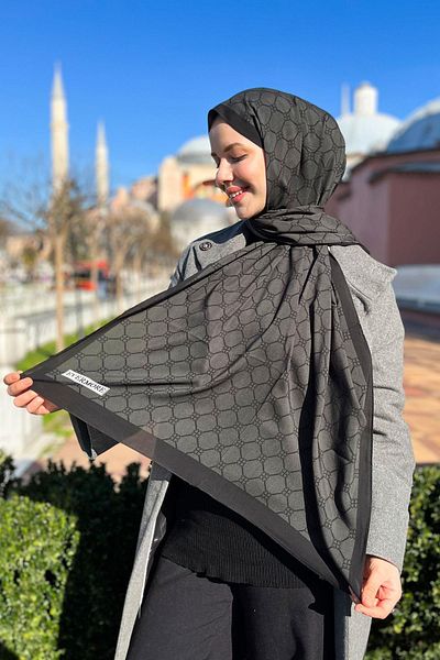EVERMORE Şal proaspăt - Model de trifoi - Em060-08 - Afumat